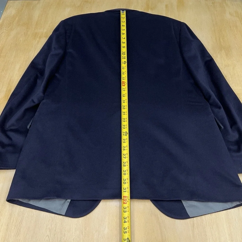 Vintage Chaps Ralph Lauren Cashmere Blazer Jacket Sport Coat Mens 44L Long Black